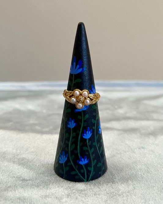 Blue Flowers Ringcone 8cm
