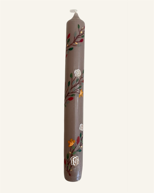 Autumn floral candle 19cm