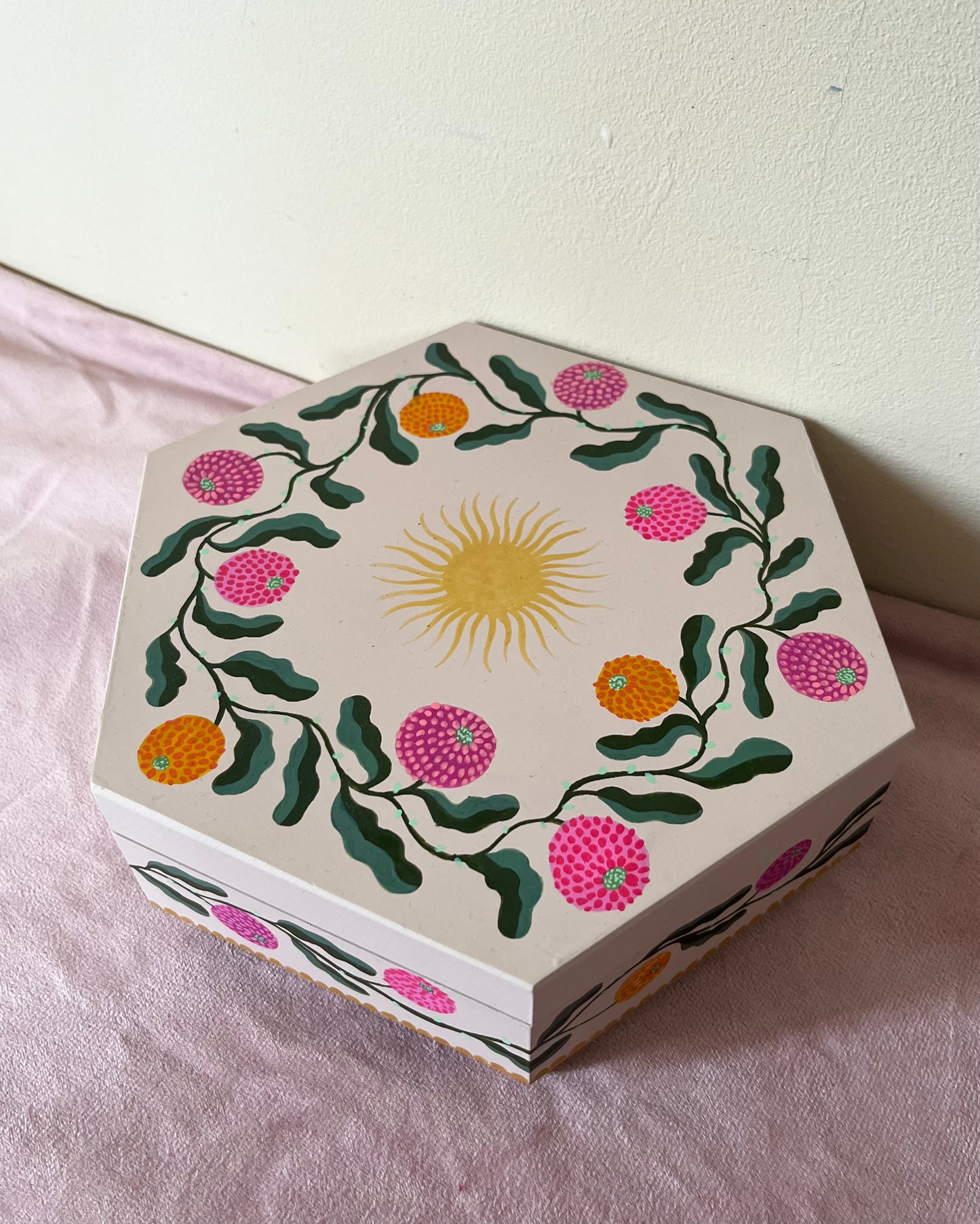 pink floral jewelrybox storage 