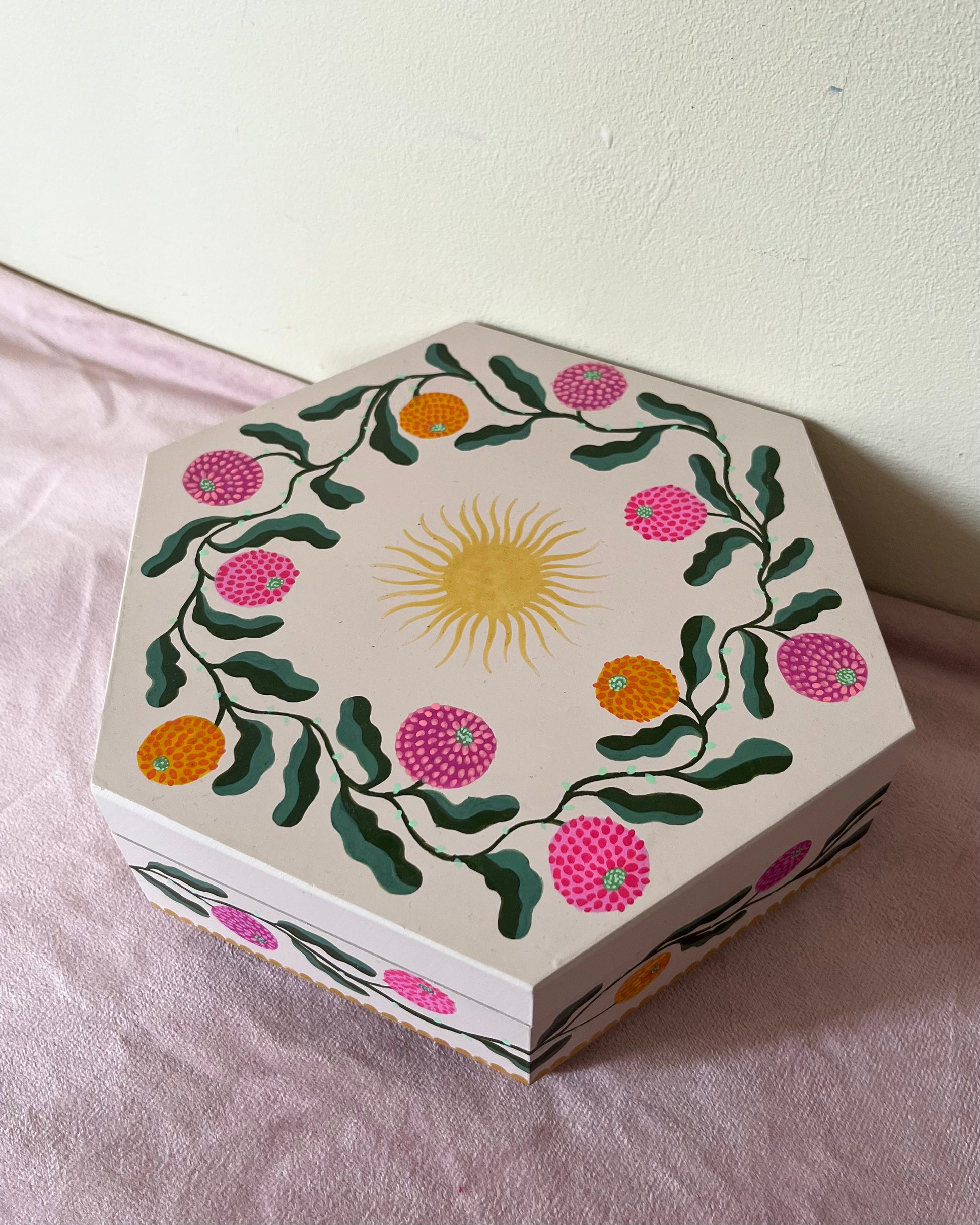 pink floral jewelrybox storage 