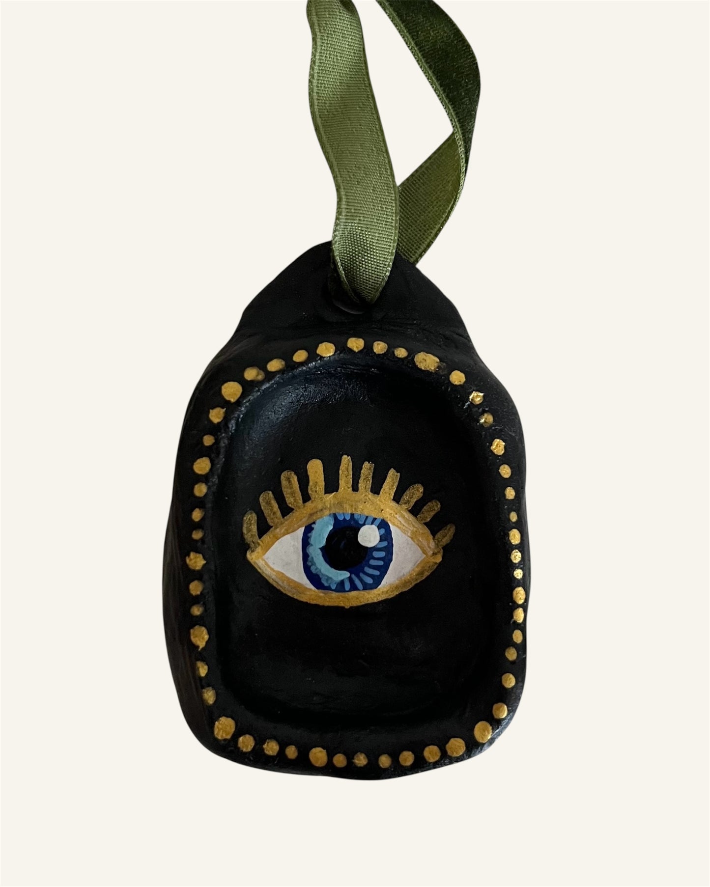 clay altar handpainted lucky eye