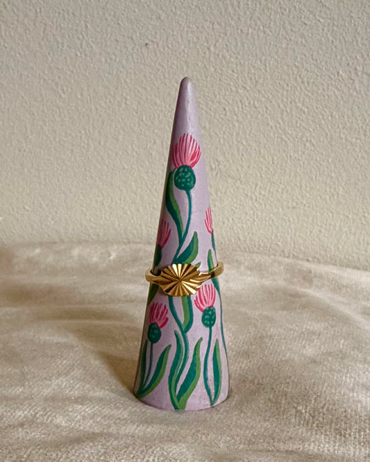 soft pink ringcone with medow flowers