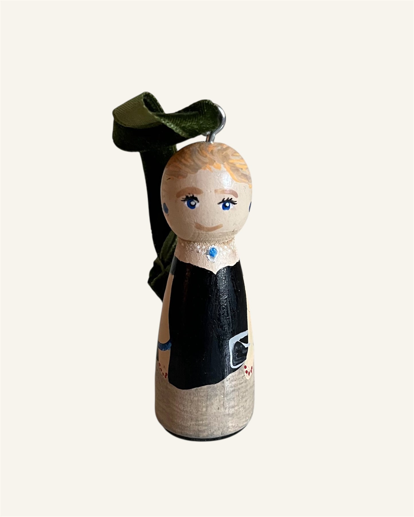 wooden tree ornament Diana Spencer prinses of heart christmas decoration