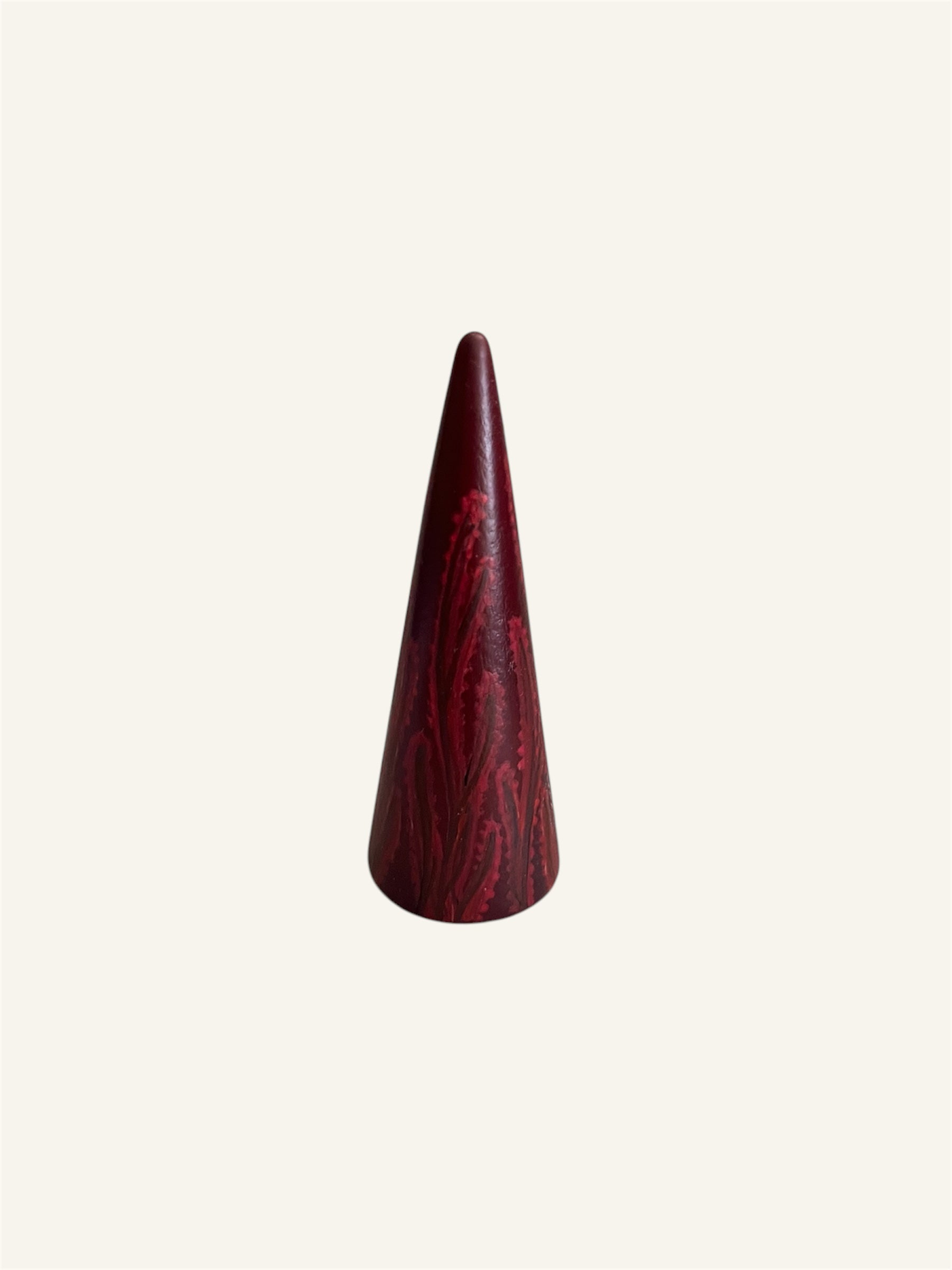 bordeaux rode ringekegel met koraal design 